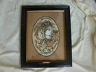 ANTIQUE FRENCH FRAMED MOURNING HAIR WORK,LATE 19th CENTURY
