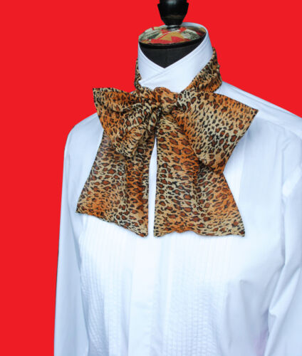 Leopardendruck Georgette/Chiffon Krawatte Krawatte Kopftuch Band Gürtel Schärpe Schleife - Bild 1 von 9