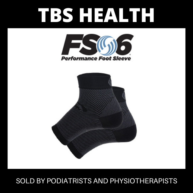 PAIR OS1st BLACK FS6 Compression Foot Sleeve Sock Plantar