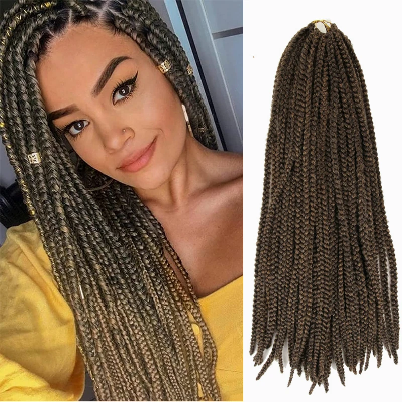 Pre-Braided Hair Bulk Crochet Twist Braiding Hair Extensions Box Braids  Hair