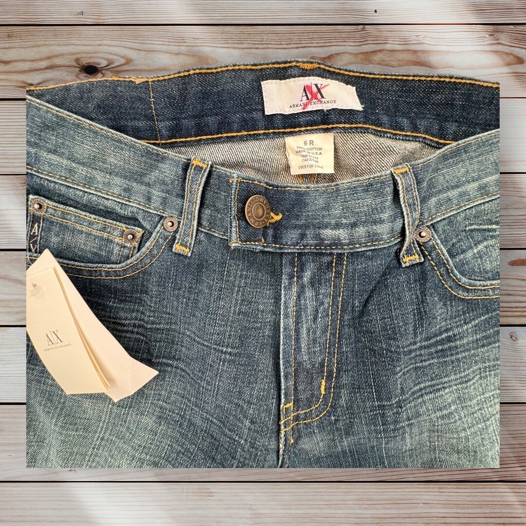 Armani Exchange Jeans Womens 6R J70 Low Rise Wide Leg