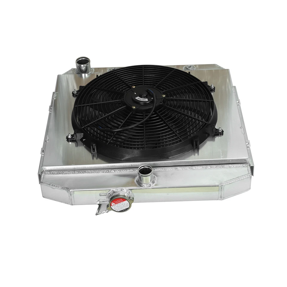 Cooling Radiator 3 Row Aluminum+Fan Shroud For 1955-1957 Chevy Block V8 Bel Air - Image 3 of 4