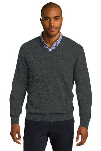 Port Authority Mens Long Sleeve V Neck Sweater SW285 - Picture 3 of 5