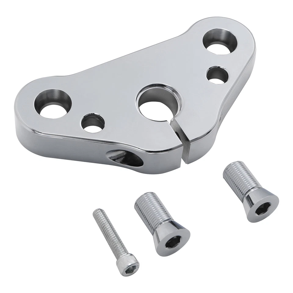 Abrazadera superior triple árbol cromada apta para Harley Cross Bones FLSTSB 08-2011 aluminio Foto 2 de 4