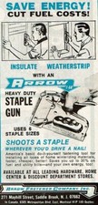 1978 Vintage Print Ad Arrow Heavy Duty Staple Gun Save Energy Cut Fuel Costs