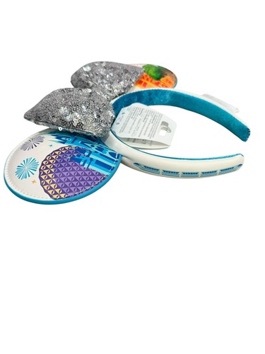 Walt Disney World 4 Parks Icon Minnie Ear Headband-Castle, Epcot Spaceship Earth - Picture 3 of 3