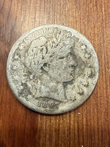 1897-S Scarce Date Barber Silver Half Dollar 50c — VG/F Details — Harsh Cleaning