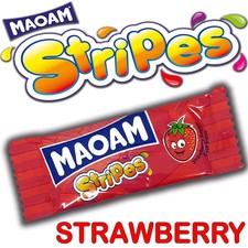 100 x HARIBO MAOAM STRIPES STRAWBERRY FLAVOUR FRUIT CHEWS SWEETS KIDS PARTY