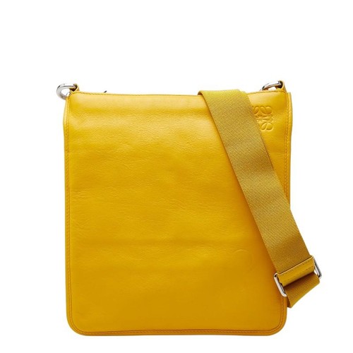Loewe Anagram Shoulder Bag Yellow Leather Women LOEWE Used