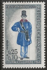 N° 1549**  JOURNEE DU TIMBRE 1968