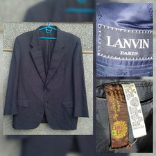 Men Lanvin Blazer Navy Wool 44 / XXL / 52