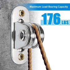 4 Pieces Small Pulley Block Wheel DIY Loading 176lb for Handling