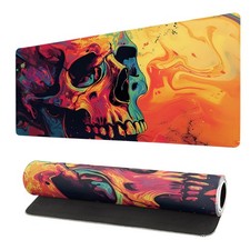 Watercolor Skull 35.4 x 15.7 in Laptop Mouse Pad Desk Mat Gaming Keyboard Mat
