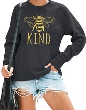 KIMSOONG Be Kind Sweatshirt Women Teacher Shirt Crewneck Kindness Pullover Tops
