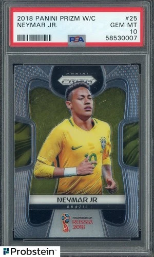 2018 Panini Prizm FIFA World Cup Soccer #25 Neymar Jr PSA 10 GEM MINT