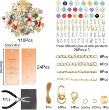 702PCS Keychain Making Kit; DIY Bag Charm Jewelry Craft Supplies Set