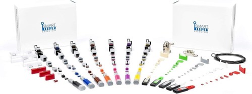 SmartKeeper Essential / 4 x Mini USB B-Port Blockers + Key/Green - Photo 2/6