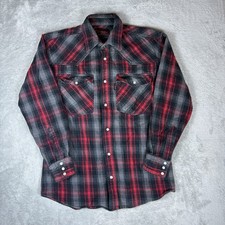 Five Brother Heavy Flannel Pearl Snap Shirt Plaid Men  s M Red Black