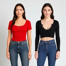 2-Piece Crop Top Bundle – Love Tree & Active USA (Size Medium)