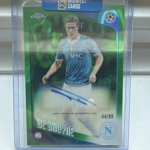 Topps 2025-26 Chrome UEFA Club Kevin De Bruyne SSC Napoli Green Auto 44/99