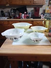 Vintage PYREX Gooseberry Cinderella Nesting Mixing Bowls - Set of 4