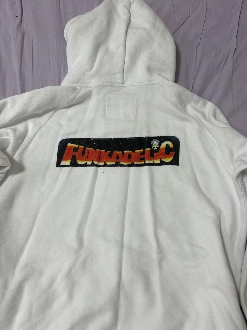 Felpa con cappuccio Sacai Funkadelic bianca manica lunga spedizione dal Giappone