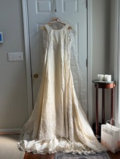 David's Bridal Dress Maxi Flowy Quinceañera White Party Wedding Formal Prom