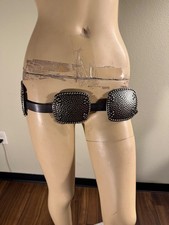 Large brown belt with silver buckles preowned