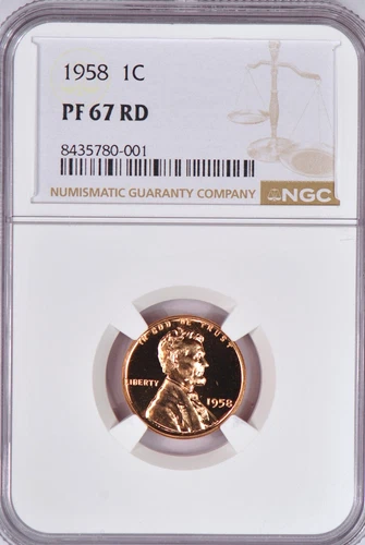 1958 Lincoln Wheat Cent Proof NGC PF 67 RD PR 67 RD Gem Coin 1C