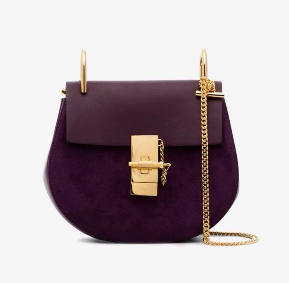 Chloe drew small in eggplant suede