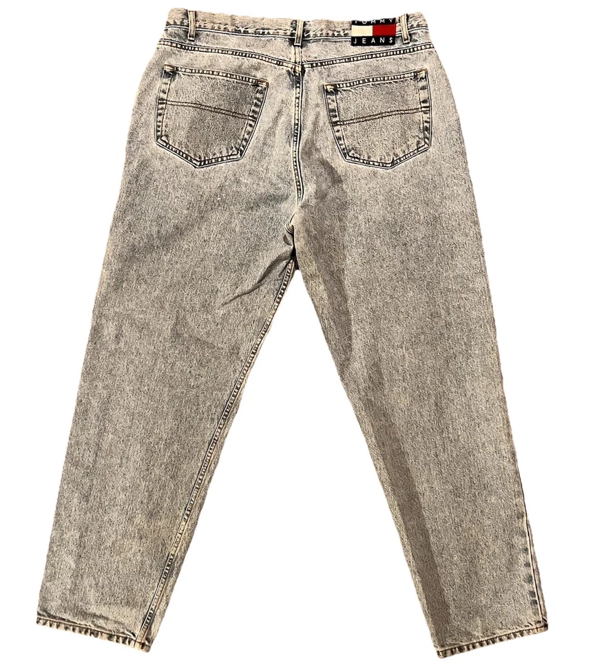 Vintage Tommy Hilfiger Blue Jeans 36x30 Big Patch Baggy Relaxed Loose y2k 90s - Image 2 of 4