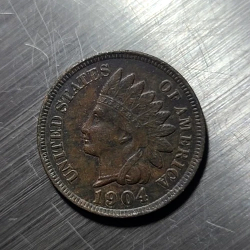 Indian Head Penny"1" Coin Lot 1904 Very Fine to Extra Fine Condition Beautiful
