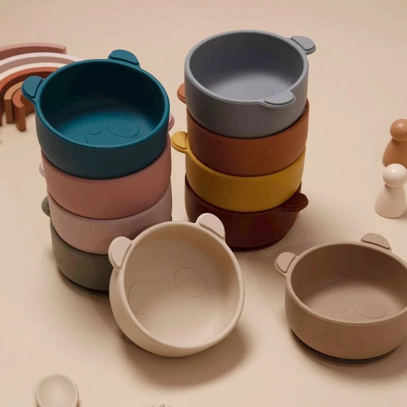 Baby Silikon Saugnapf Schüssel BPA-frei rutschfest für Kleinkinder - Bild 2 von 4