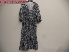 NWT - Women's Black Animal Print V-Neck Cinched Wasit Dress, Size L 1143586