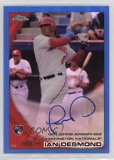 2010 Topps Chrome Rookie Auto Blue Refractor 130/199 Ian Desmond #205 Auto 1m2q
