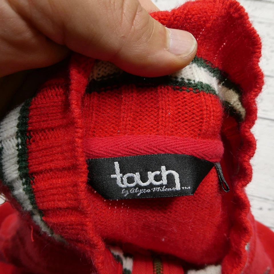 Minnesota Wild Sweater Womens Large Red NHL Hockey Full Zip Knit Stripe Varsity - Image 4 of 4