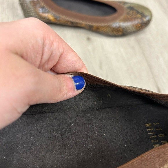 Stuart Weitzman Green Python Embossed Ballet Flats - image 5