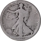 1917 D 50C Walking Liberty Half Dollar - MM Obverse ~ AG