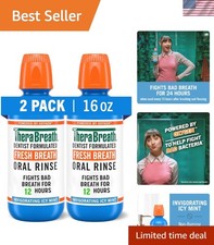 Fresh Breath Mouthwash, Icy Mint Flavor, Alcohol-Free, 16 Fl Oz Pack of 2