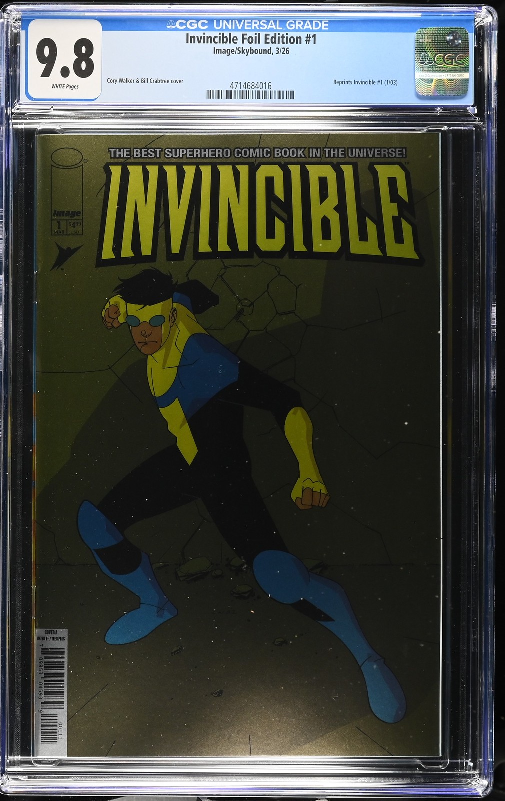 Invincible Foil Edition 1 CGC 9.8  Reprints Invincible 1 (1/03)