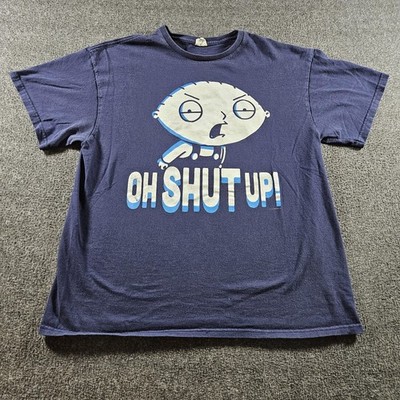 Delta Family Guy Stewie Griffin Oh Shut Up Graphic T-Shirt Blue Mens XL Cartoon