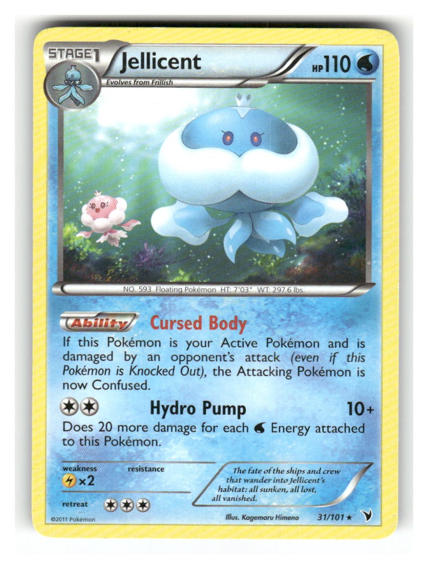 Jellicent 31/101 Rare Noble Victories Pokemon Reverse Holo Moderately Played