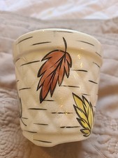 Vintage Vulcan Ware Leaves  Mid Century 1950's Small Plant Pot