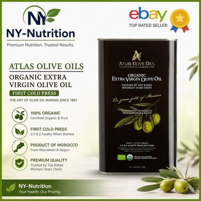 Atlas 3 LT Organic Cold Press Extra Virgin Olive Oil with Polyphenol Rich
