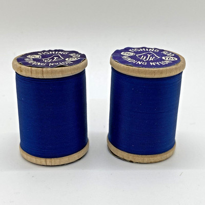 Vintage UTK Rod Winding Thread Nylon Dark Blue Lot of 2 Spools NOS