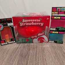 Huge Squishy Lot Needoh Nice-sicle, Pink Nice Cube, Blue Nice Cube Strawberry