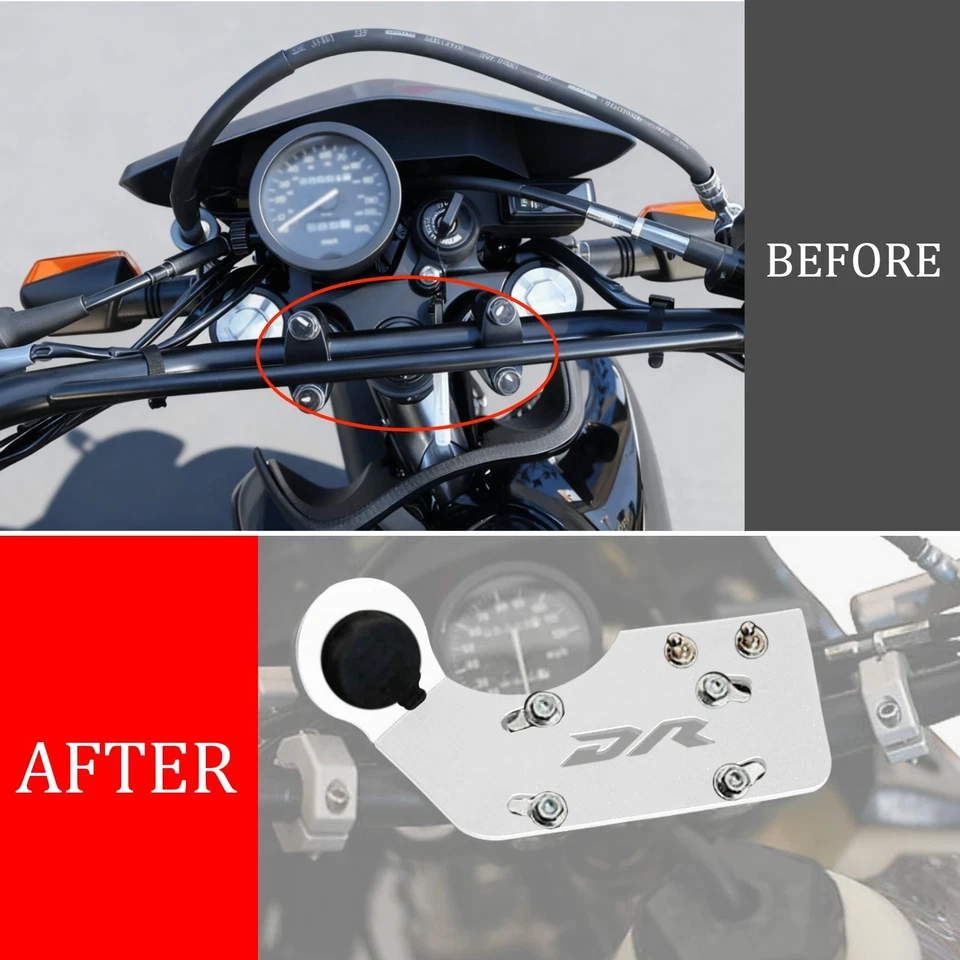 Передняя вспомогательная полка для приборной панели SUZUKI DR650S DR650SE АЛЮМИНИЕВАЯ СЕРЕБРИСТАЯ - Изображение 2 из 4