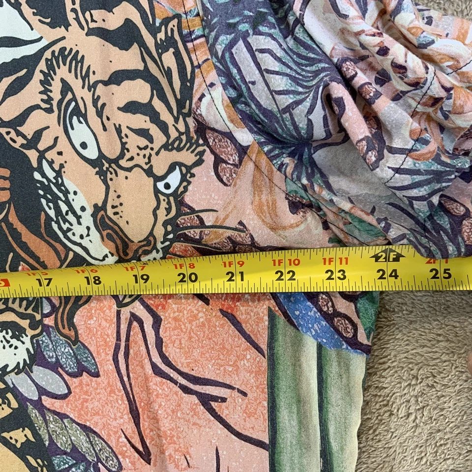 Guess рубашка мужская 2 X вискоза азиатский бонсай тигр татуировки гавайский Алоха Slim Fit - Изображение 3 из 4