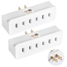 2 Prong 3-Outlet Wall Tap, 2 Prong Triple Outlet Converter Plug Extender