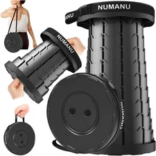 Upgraded Collapsible Stool - Lightweight, Sturdy, Portable Adjustable Telescopic